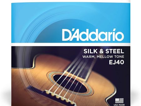 D’Addario EJ40 Silk and Steel Acoustic Guitar Strings Light 11-47 Supply