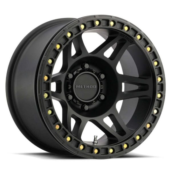 Method MR106 Beadlock 17x9 -44mm Offset 8x6.5 130.81mm CB Matte Black w BH-H36125 Wheel Online Sale